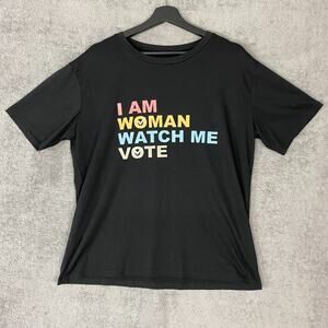 I Am Woman Watch Me Vote T-Shirt XL Black Womens Rights Protest Social Justice